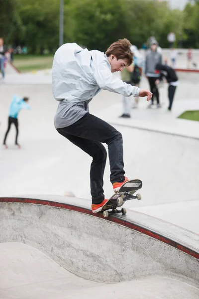 Moszkva 2016 Május Nyári Utcai Gördeszkázás Verseny Szabadtéri Skate Park — Stock Fotó