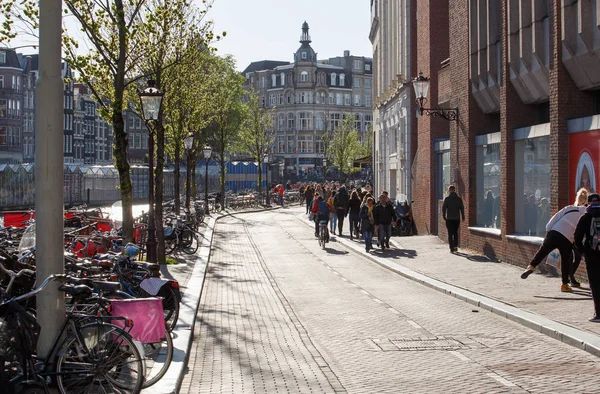 Городская Улица Амстердама Нидерланды — стоковое фото
