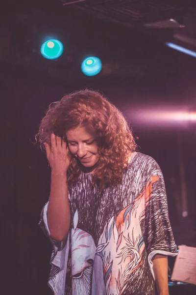 Moscow Dezembro 2014 Pianista Cantora Alina Orlova Apresentando Show Soul — Fotografia de Stock