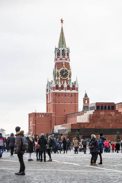 Москва Россия Января 2017 Кремлевская Башня Красной Площади Национальный Символ — стоковое фото