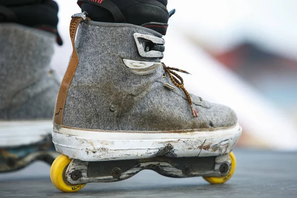 Odessa Ukraine August 2017 Aggressive Line Skates Roller Skater Feet — Stock Photo, Image