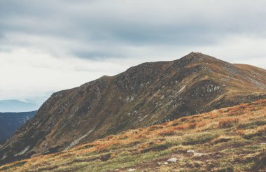 Sonbahar sezonu güzel Karpat Dağları. Europe.Instagram vintage film filtre aktif Turizm için seyahat hedef