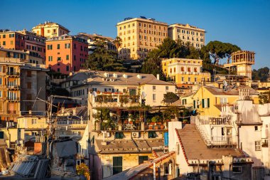 İtalya, Genova - 12 Ekim, 2018: güzel eski şehir Cenova. Popüler turistik alan Liguria.