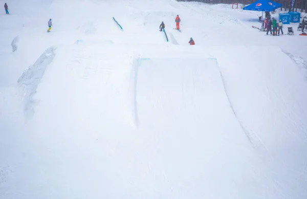 Yaremche Ukrajina Března 2018 Games Snow Bukovel Snow Park Extrémní — Stock fotografie