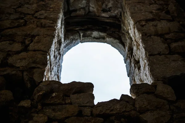 Resterna Gamla Kroatiska Fortifikation Kastel Biokovo Mountains Gamla Medeltids Fästningen — Stockfoto