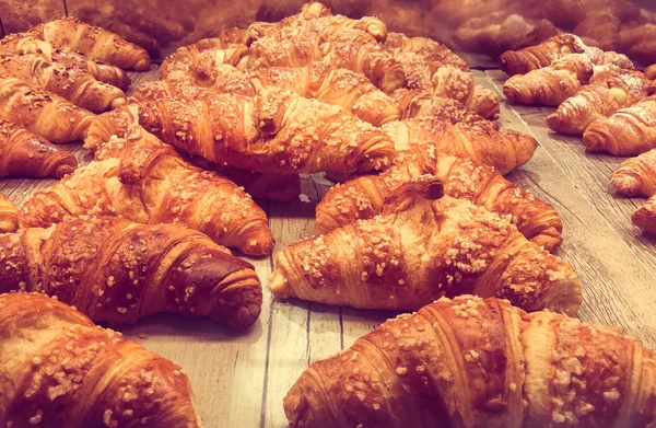 Ízletes Frissen Sült Croissant Snackhez Buy Croissant Kávészünet Olasz Étteremben — Stock Fotó