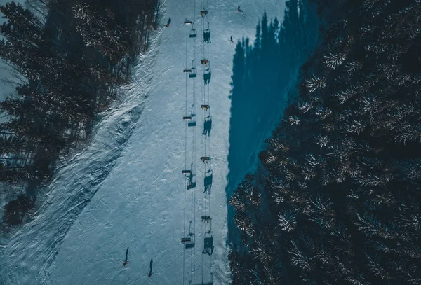 Güzel Hava Uçak Yatay Atış Karpat Dağları Nın Soğuk Kış — Stok fotoğraf