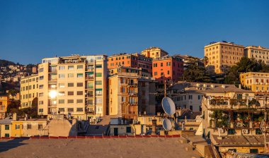 İtalya, Genova - 12 Ekim, 2018: güzel eski şehir Cenova. Popüler turistik alan Liguria.