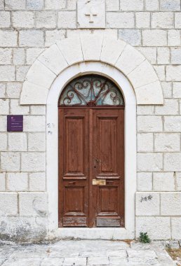MAKARSKA,CROATIA - 1 JULY,2017: Christian Catholic church building in Makarska Riviera resort on coast of Adriatic Sea in Croatian Republic, region Dalmatia
