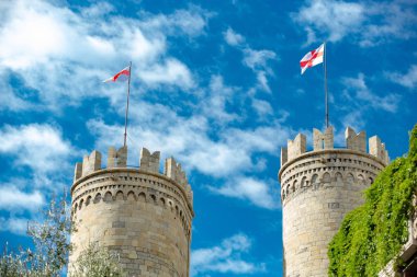 İtalya Ceneviz 'deki tarihi ortaçağ şatosu 