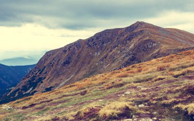 Sonbahar sezonu güzel Karpat Dağları. Europe.Instagram vintage film filtre aktif Turizm için seyahat hedef