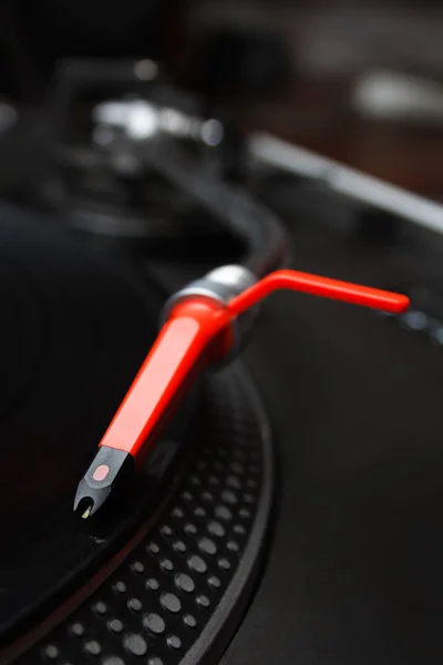 Vintage Turntable Record Player Close Retro Analog Turn Table Device — Stock Photo, Image