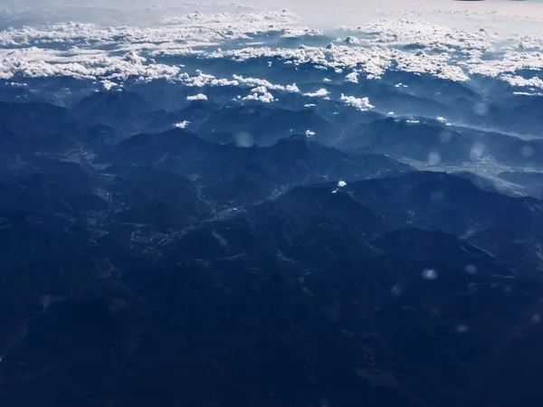 Голубое Небо Облака Вид Самолета Поездки — стоковое фото