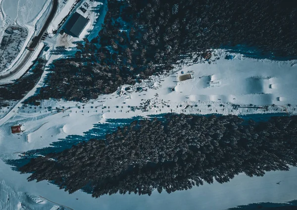 Bukovel Ukraine Mars 2018 Vacker Natur Kall Vinterdag Bukovel Ski — Stockfoto