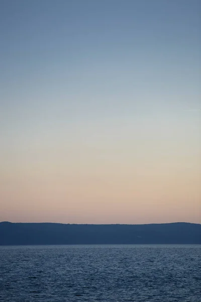 Indah Pemandangan Matahari Terbenam Laut Adriatik Kroasia Matahari Terbenam Atas — Stok Foto