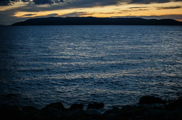 Beautiful Adriatic Sea Sunset Enjoy Beauty Nature Evening Sun Dows — Stok Foto