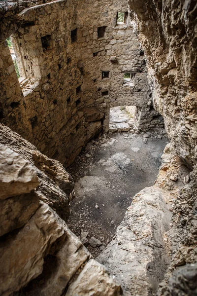 Resterna Gamla Kroatiska Fortifikation Kastel Biokovo Mountains Gamla Medeltids Fästningen — Stockfoto