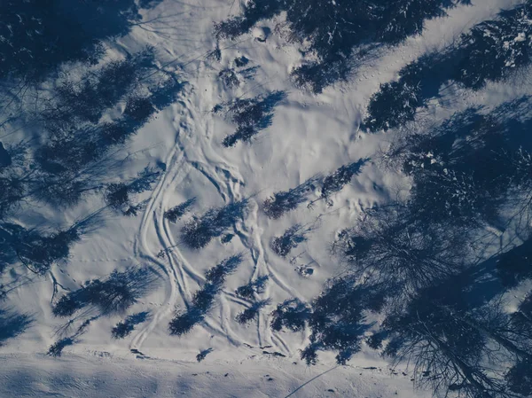 Luchtfoto Drone Landschap Foto Van Karpaten Koude Winterdag Reisbestemming Voor — Stockfoto