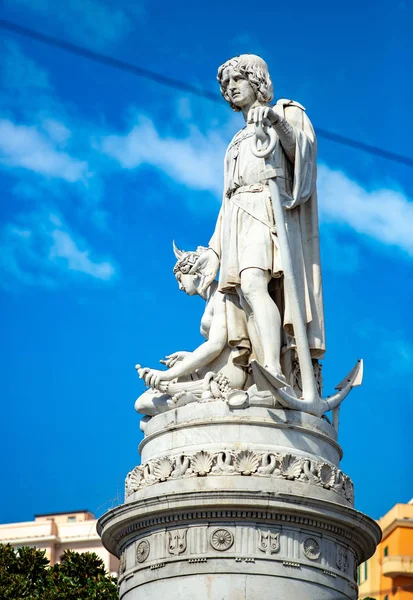 Historisch Standbeeld Genua Italië — Stockfoto