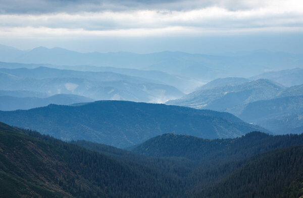 Beautiful Carpathian mountains in autumn season