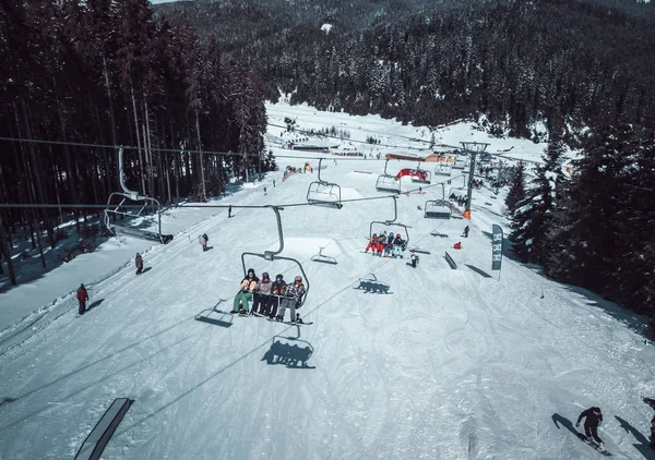 Bukovel Ukraine März 2018 Schöne Natur Kalten Wintertagen Bukovel Skipark — Stockfoto