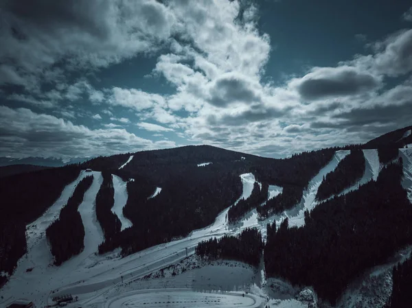 Drone Антена Краєвид Фото Карпатських Гір Холодний Зимовий День Туристичний — стокове фото