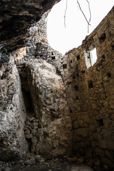 Resterna Gamla Kroatiska Fortifikation Kastel Biokovo Mountains Gamla Medeltids Fästningen — Stockfoto