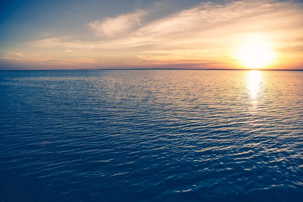 Prachtige Reis Bestemming Achtergrond Zonsondergang Zee Eruope Sun Daalt Water — Stockfoto