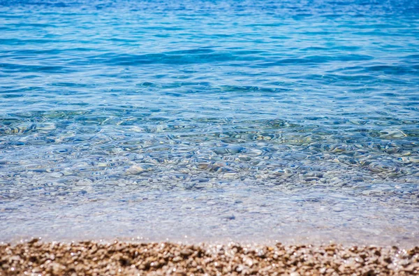 Lebendiges Blaues Adriatisches Meerwasser Croatia Beautiful Natur Auf Exotischen Kroatischen — Stockfoto