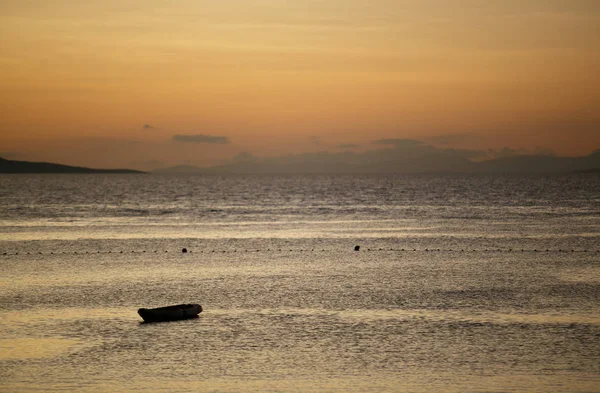 Indahnya Matahari Terbenam Atas Laut Kroasia — Stok Foto