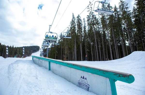 Yaremche Ukraine März 2018 Games Snow Bukovel Snow Park Extremer — Stockfoto