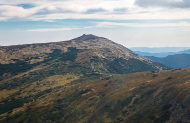 Karpat dağ iyi sonbahar günü parkta. Karpatlar'da yürüyüş gitmek
