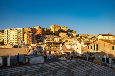 İtalya, Genova - 12 Ekim, 2018: güzel eski şehir Cenova. Popüler turistik alan Liguria.