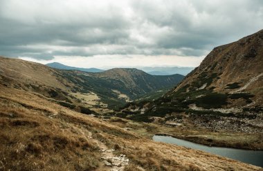 Sonbahar sezonu güzel Karpat Dağları. Europe.Instagram vintage film filtre aktif Turizm için seyahat hedef