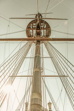 Genoa, İtalya - 13 Ekim, 2018: büyük ahşap korsan gemisi liman Cenova şehir Liguria Neptune'de.