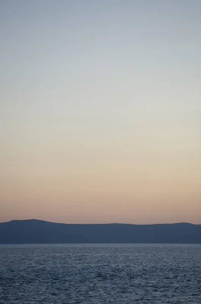 Pandangan Matahari Terbenam Laut Line Beautiful Latar Belakang Alam Dengan — Stok Foto