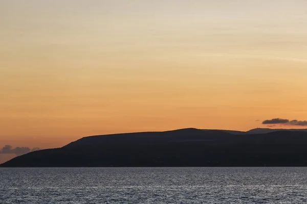 Indah Matahari Terbenam Emas Tampilan Pantai Laut Adriatik Croatia Sun — Stok Foto