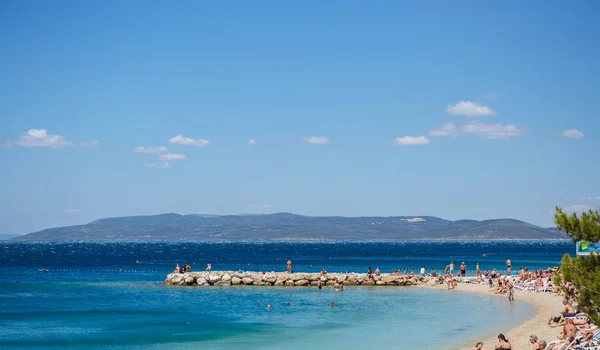 Makarska Chorwacja Czerwca 2017 Piękne Błękitne Morze Adriatyckie Croatia Popular — Zdjęcie stockowe