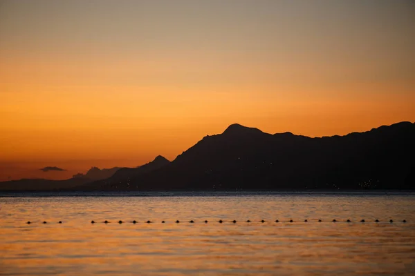 Pantai Indah Dari Riviera Kroasia Terletak Adriatic Sea Sun Turun — Stok Foto