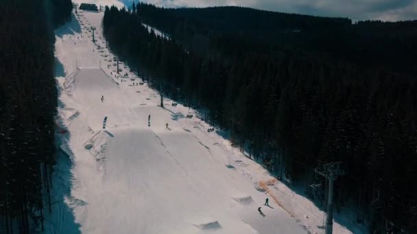 Drone Video Bukovel Karpaterna — Stockvideo