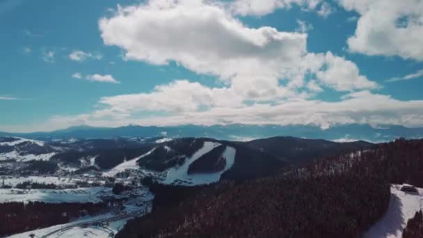 Drone Video Bukovelu Karpatské Hory — Stock video