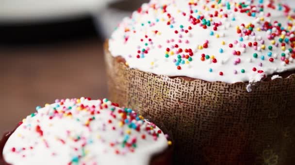 Hermosos Pasteles Pascua Para Celebración Vacaciones Crhistianas Ortodoxas — Vídeo de stock