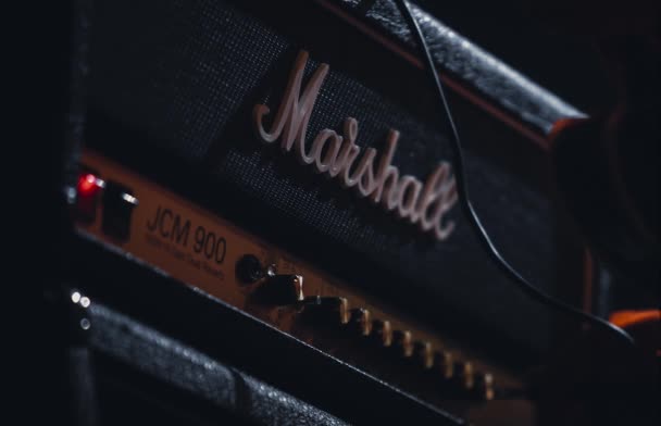 Moscow September 2015 Professional Marshall Jsm 900 Preamp Electric Guitar — Stock Video