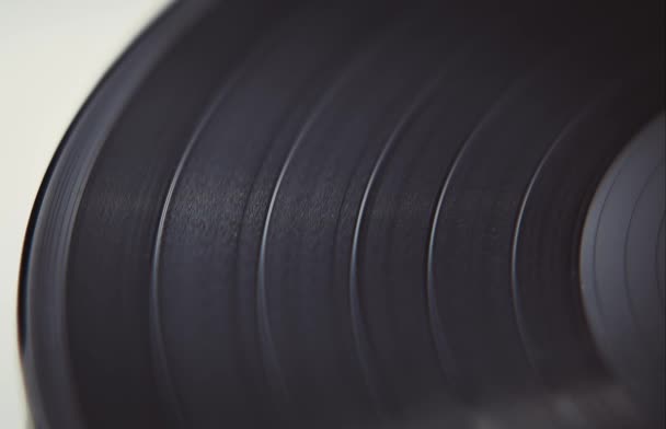 Filmación Discos Vinilo Analógico Negro Cerca Grabación Macro Disco Audio — Vídeo de stock