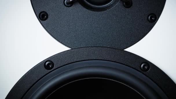 Hifi Red Speaker Box Close Professional Audio Equipment Musician High — стоковое видео