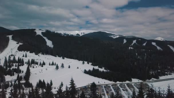 Bukovel Drone Videosu Karpat Dağları — Stok video