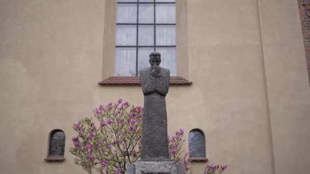 Krakow Poland April 2019 Statue Prince Adam Stefan Stanisaw Bonifacy — стоковое видео