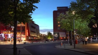 Berlin,Almanya-25 Nisan,2019: Tiergarten bölgesindeki Spielbank Berlin Casino'da güzel gün batımı, Potsdamer Platz.