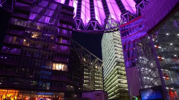 Berlin Deutschland April 2019 Sony Center Gebäudekomplex Potsdamer Platz Berlin — Stockvideo