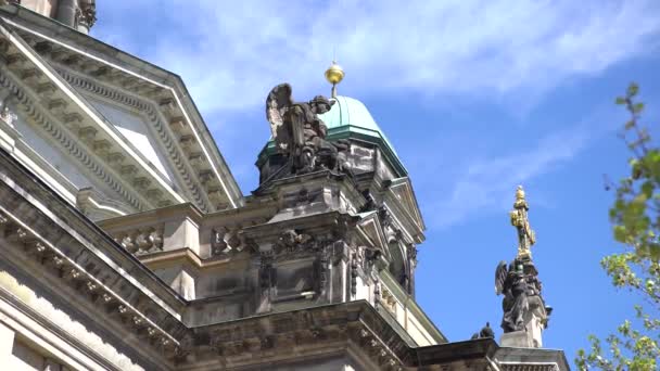 Berlin Tyskland April 2019 Berlin Cathedral Eller Evangelical Supreme Parish — Stockvideo